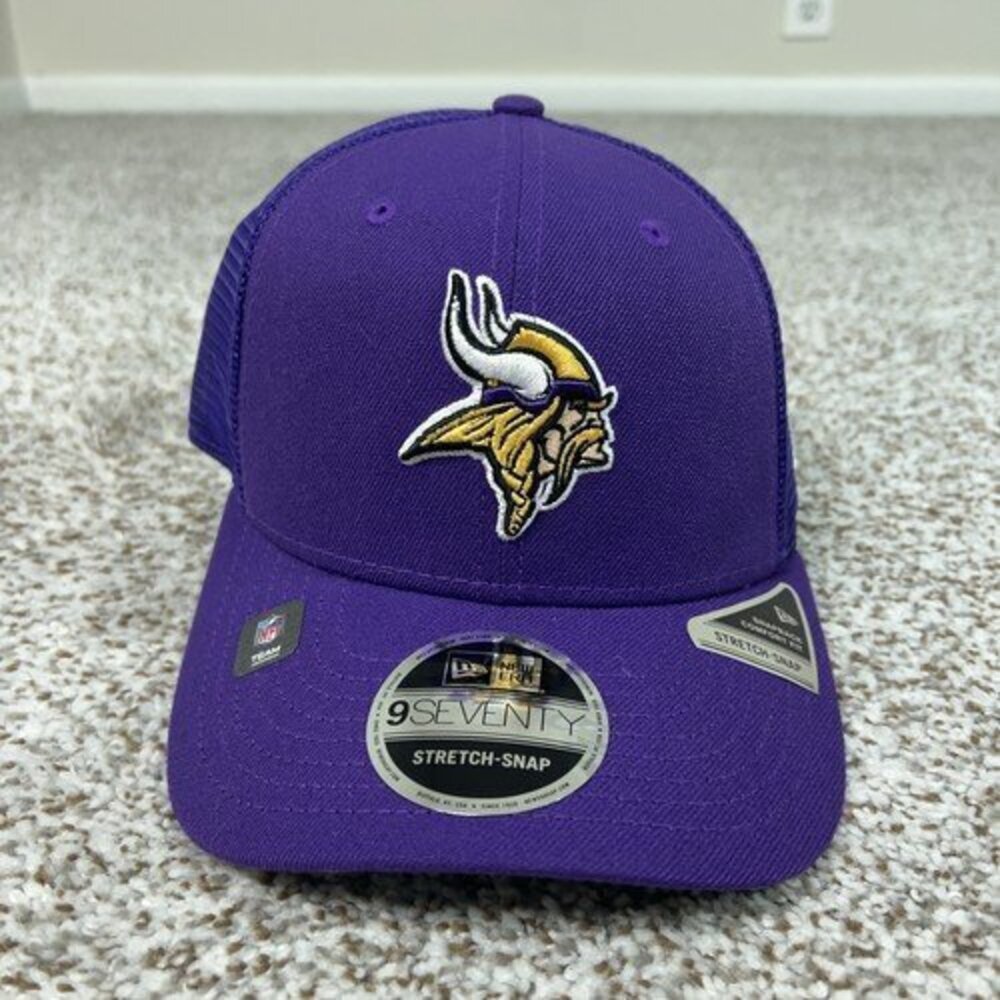 Minnesota Vikings Hat Mens One Size Purple New Era 9SEVENTY Stretch Snap Trucker